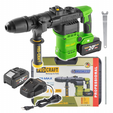 Aku vrtací kladivo  Procraft PHA50-1b-c SDS MAX | PHA50-1b-c